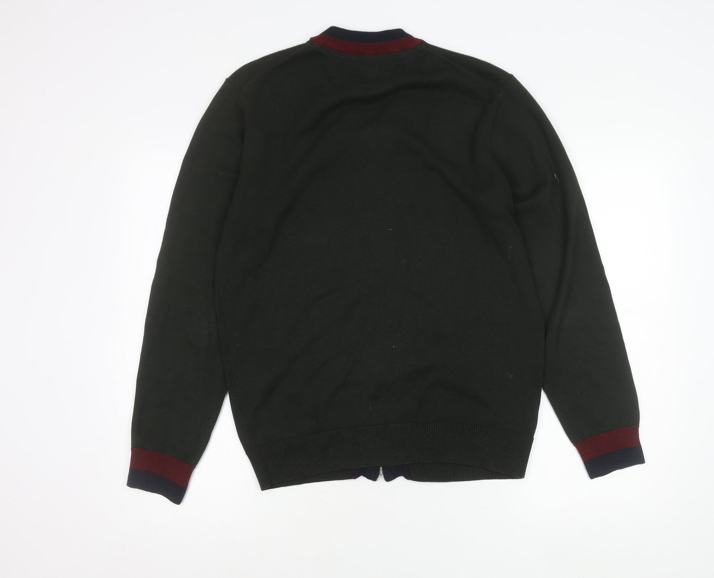 Peter Werth Mens Green Full Zip Cotton Cardigan Jumper M