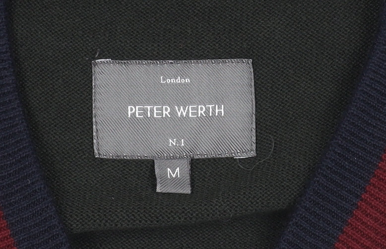 Peter Werth Mens Green Full Zip Cotton Cardigan Jumper M