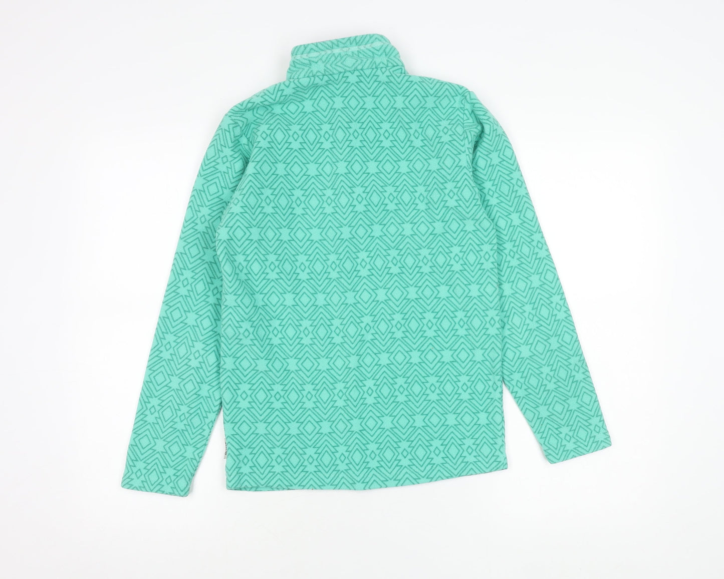 Decathlon Girls Green Fleece Sweatshirt 14 Years 1/4 Zip Hiking Pullover