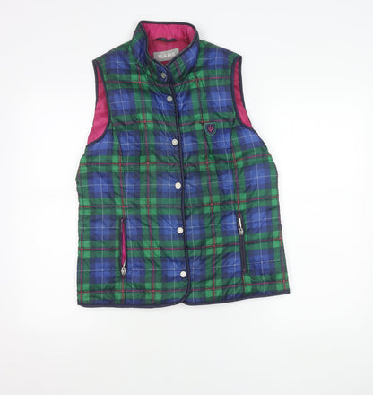 Rabe Womens Multicoloured Quilted Waistcoat Size 14 Check Sleeveless