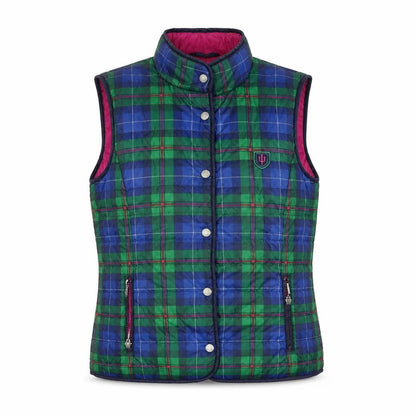 Rabe Womens Multicoloured Quilted Waistcoat Size 14 Check Sleeveless