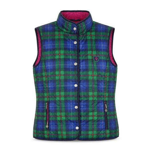 Rabe Womens Multicoloured Quilted Waistcoat Size 14 Check Sleeveless