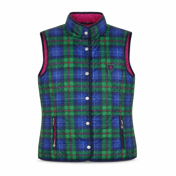 Rabe Womens Multicoloured Quilted Waistcoat Size 14 Check Sleeveless