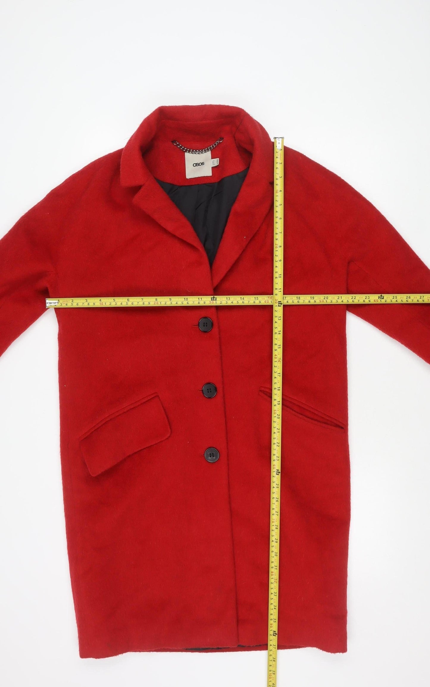 Womens UK Size 10 ASOS Red Overcoat