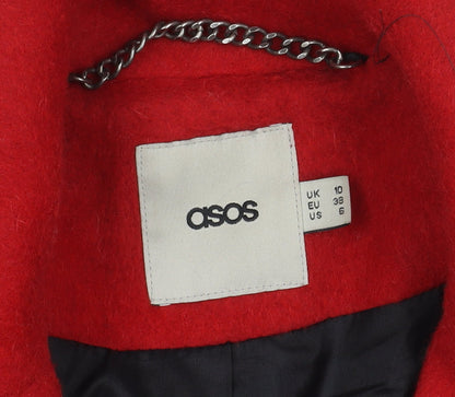 Womens UK Size 10 ASOS Red Overcoat