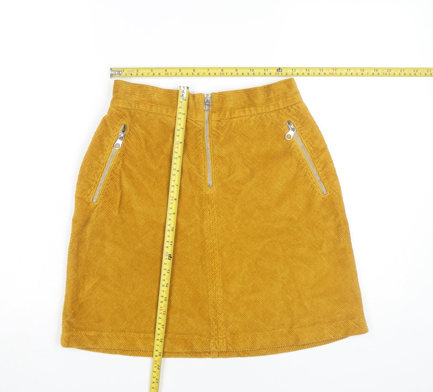 Karen Millen Women’s Yellow Corduroy Short Skirt Size 10