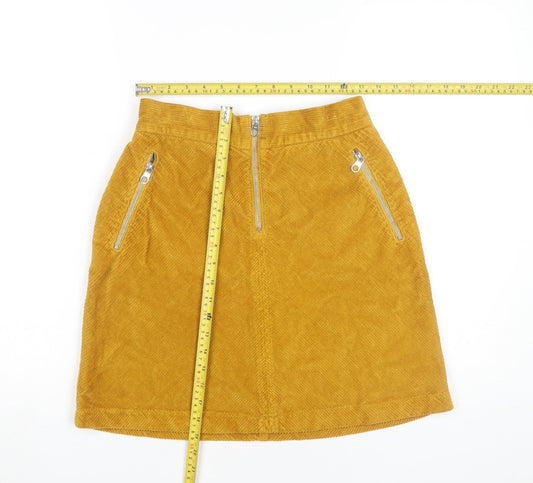 Karen Millen Women’s Yellow Corduroy Short Skirt Size 10