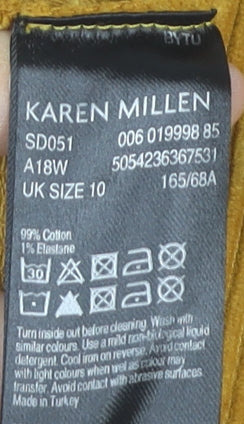 Karen Millen Women’s Yellow Corduroy Short Skirt Size 10