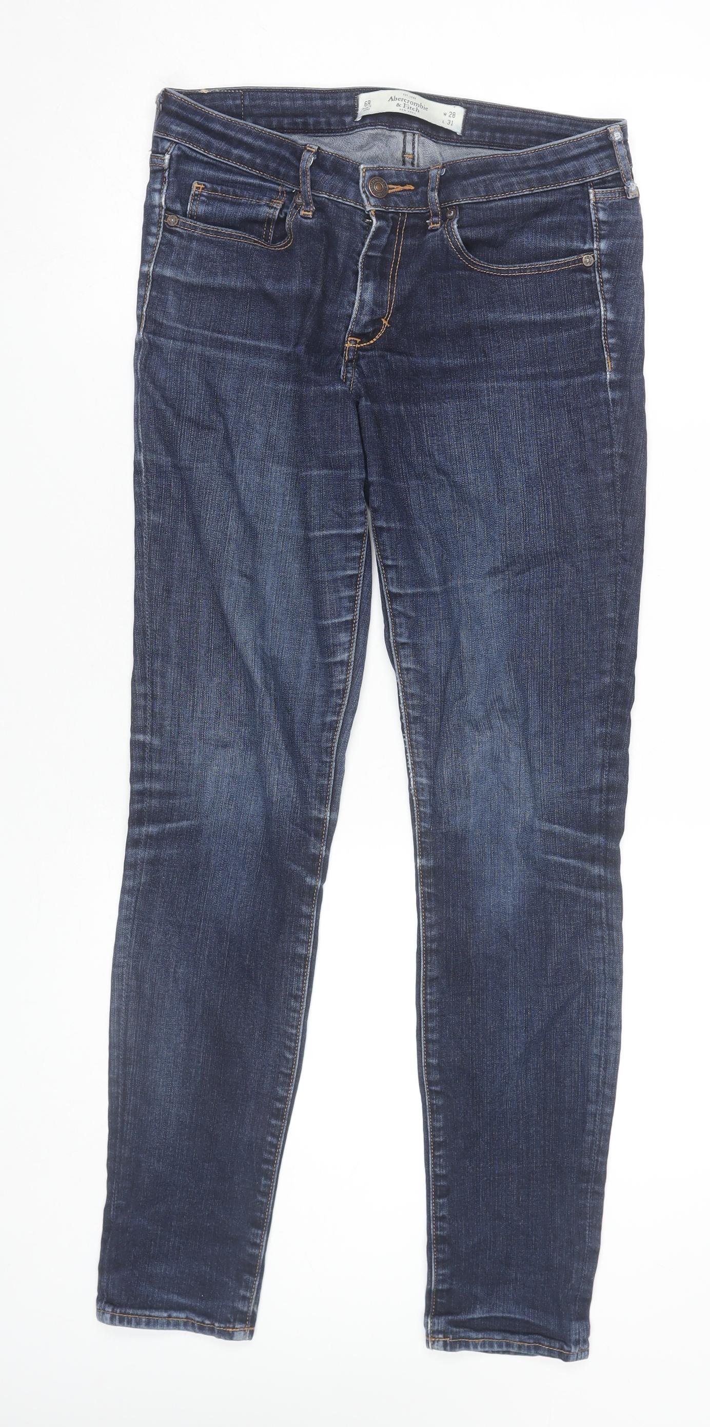 Abercrombie & Fitch Womens Blue Skinny Jeans Size 6R W28 L31