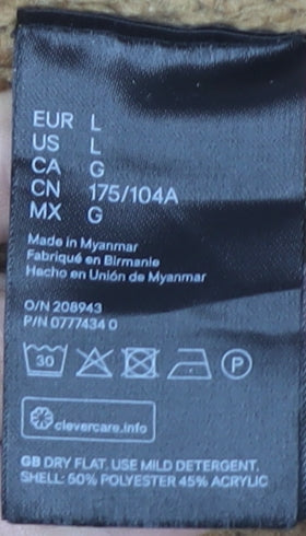 H&M Women’s Brown Cable-Knit Roll Neck Jumper Size L