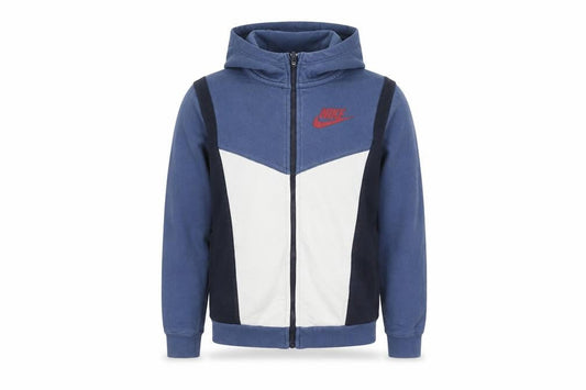 Nike Boys Blue Full Zip Hoodie Size L (147-158cm) Colourblock Casual Wear