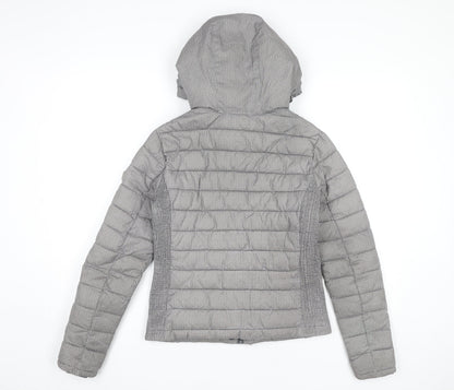 Womens UK Size XS Superdry Grey Puffer Jacket