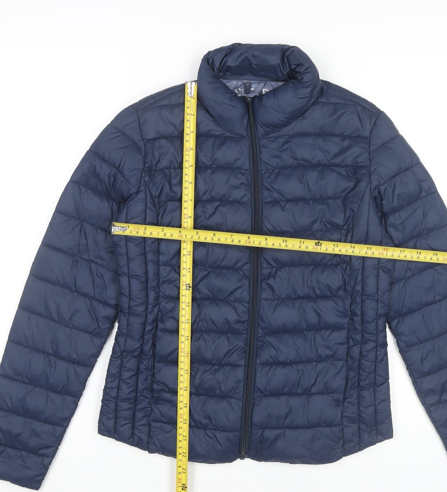 Primark Womens Blue Puffer Jacket Size 6 XS Lightweight Quilted Coat