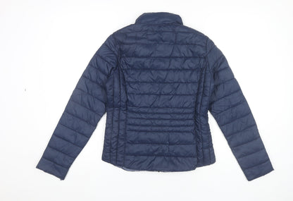 Primark Womens Blue Puffer Jacket Size 6 XS Lightweight Quilted Coat