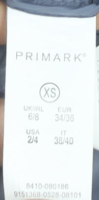 Primark Womens Blue Puffer Jacket Size 6 XS Lightweight Quilted Coat