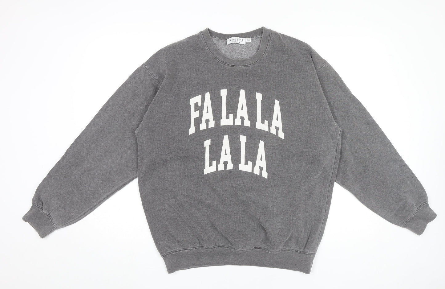 In The Style Womens Grey Christmas Sweatshirt UK 14/16 Crew Neck
