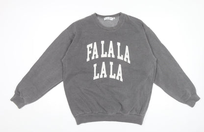 In The Style Womens Grey Christmas Sweatshirt UK 14/16 Crew Neck