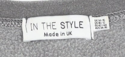 In The Style Womens Grey Christmas Sweatshirt UK 14/16 Crew Neck