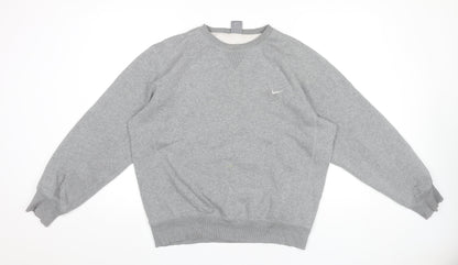 Nike Unisex Grey M Pullover Sweatshirt Crew Neck Long Sleeve