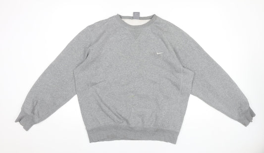 Nike Unisex Grey M Pullover Sweatshirt Crew Neck Long Sleeve