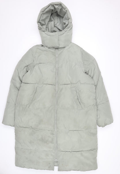 Womens UK Size 8 H&M Grey Puffer Jacket