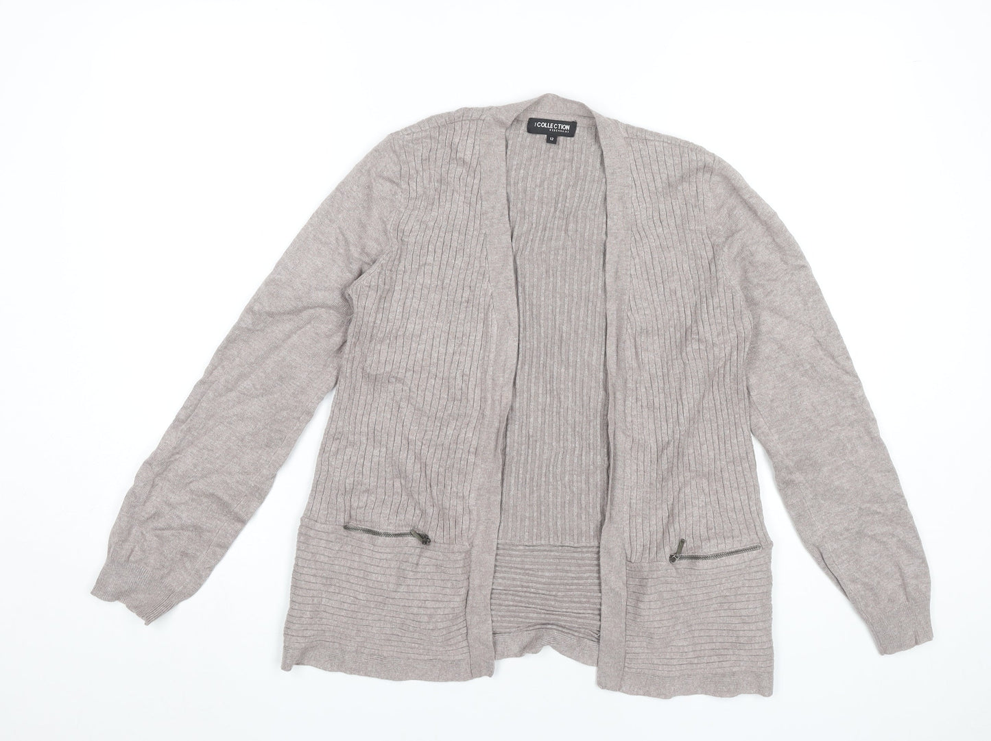 Debenhams Women’s Beige Cardigan Size 12 Long Sleeve Knit