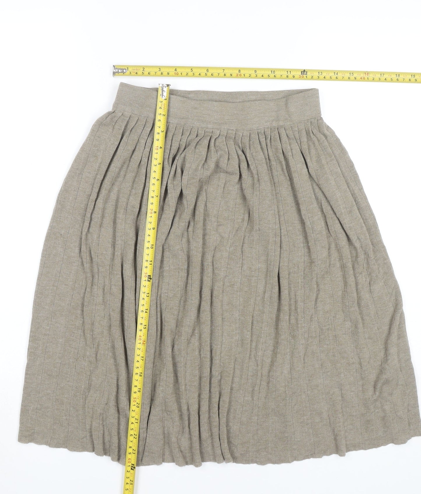 Womens UK Size 12 Zara Pleated Knit Skirt