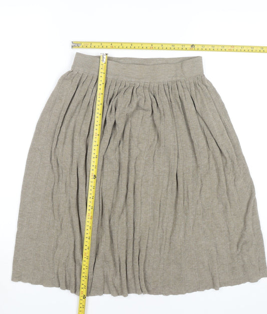 Womens UK Size 12 Zara Pleated Knit Skirt
