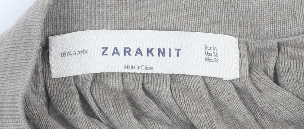 Womens UK Size 12 Zara Pleated Knit Skirt