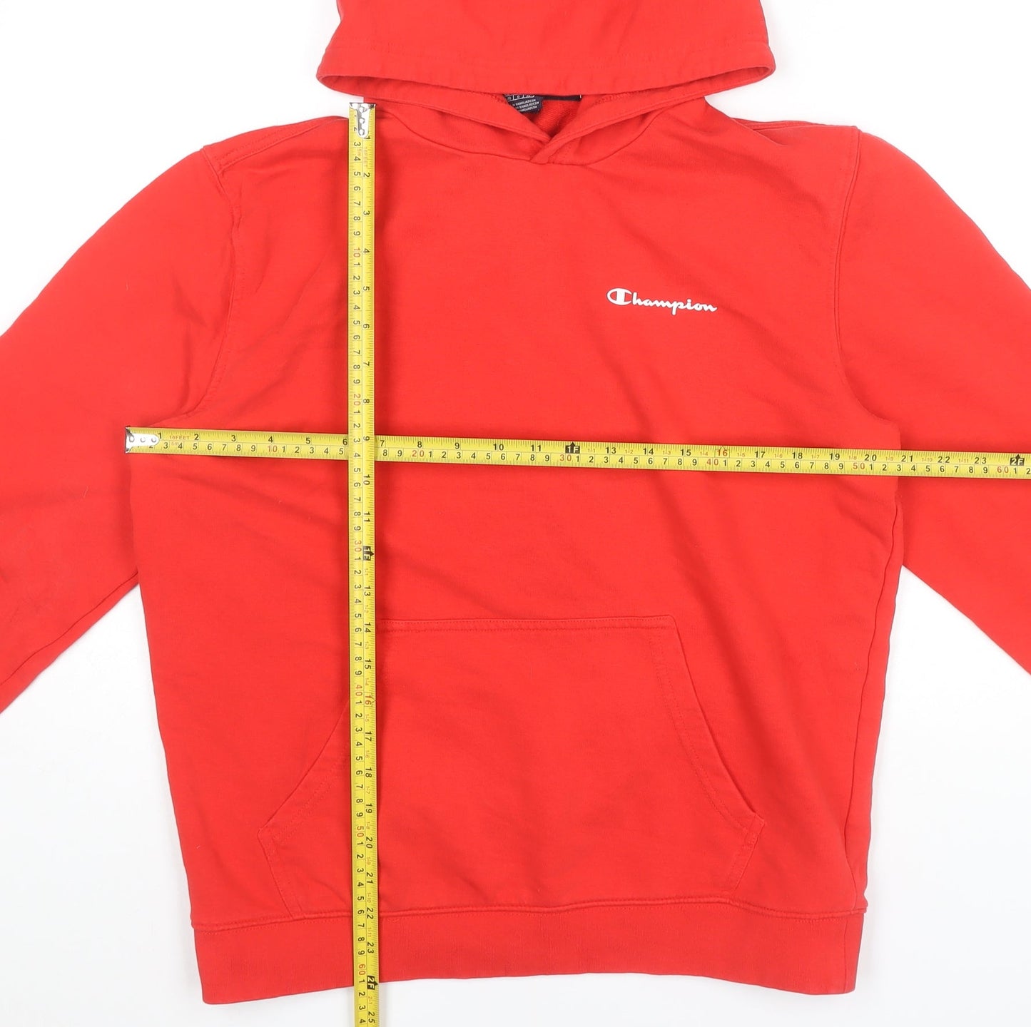 Mens UK Size L Champion Red Pullover Hoodie