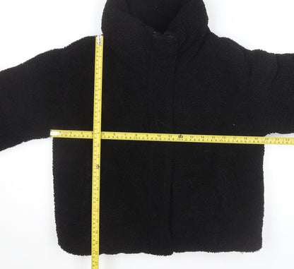 Primark Womens Black XS Cropped Fleece Puffer Jacket