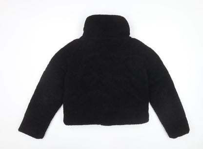 Primark Womens Black XS Cropped Fleece Puffer Jacket