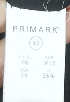 Primark Womens Black XS Cropped Fleece Puffer Jacket