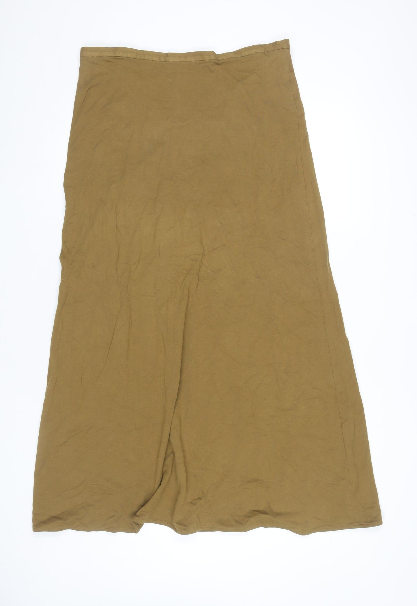 COS Women’s Brown Wrap Long Skirt M Viscose Stretch Jersey