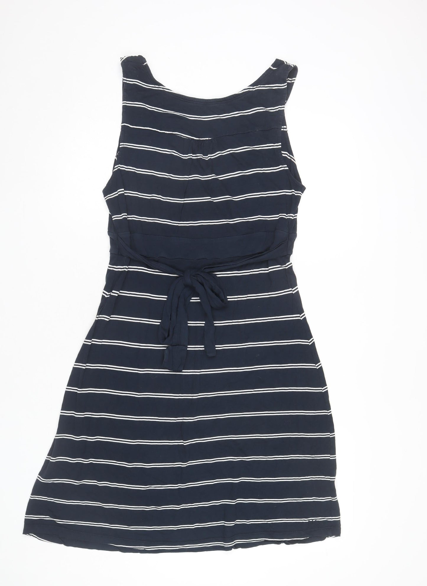 Fat Face Women’s Blue Striped A-Line Dress Size 18 Sleeveless V-Neck