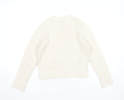 MNG Women’s Ivory Cable-Knit Pullover Jumper Size S