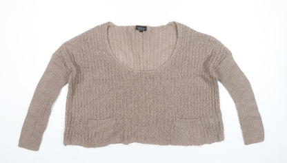 Womens UK Size 8 Topshop Beige Pullover Jumper