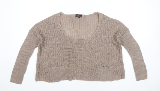 Womens UK Size 8 Topshop Beige Pullover Jumper
