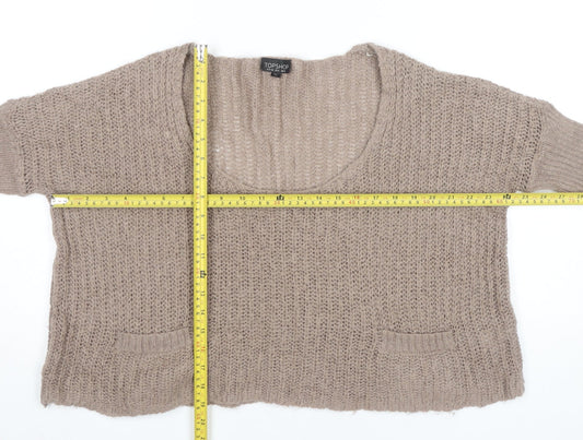 Womens UK Size 8 Topshop Beige Pullover Jumper
