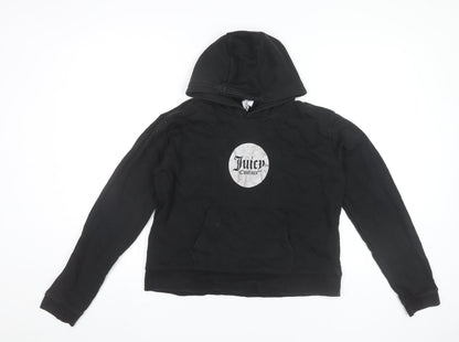 Juicy Couture Girls Black Pullover Hoodie 15-16 Years Logo Print