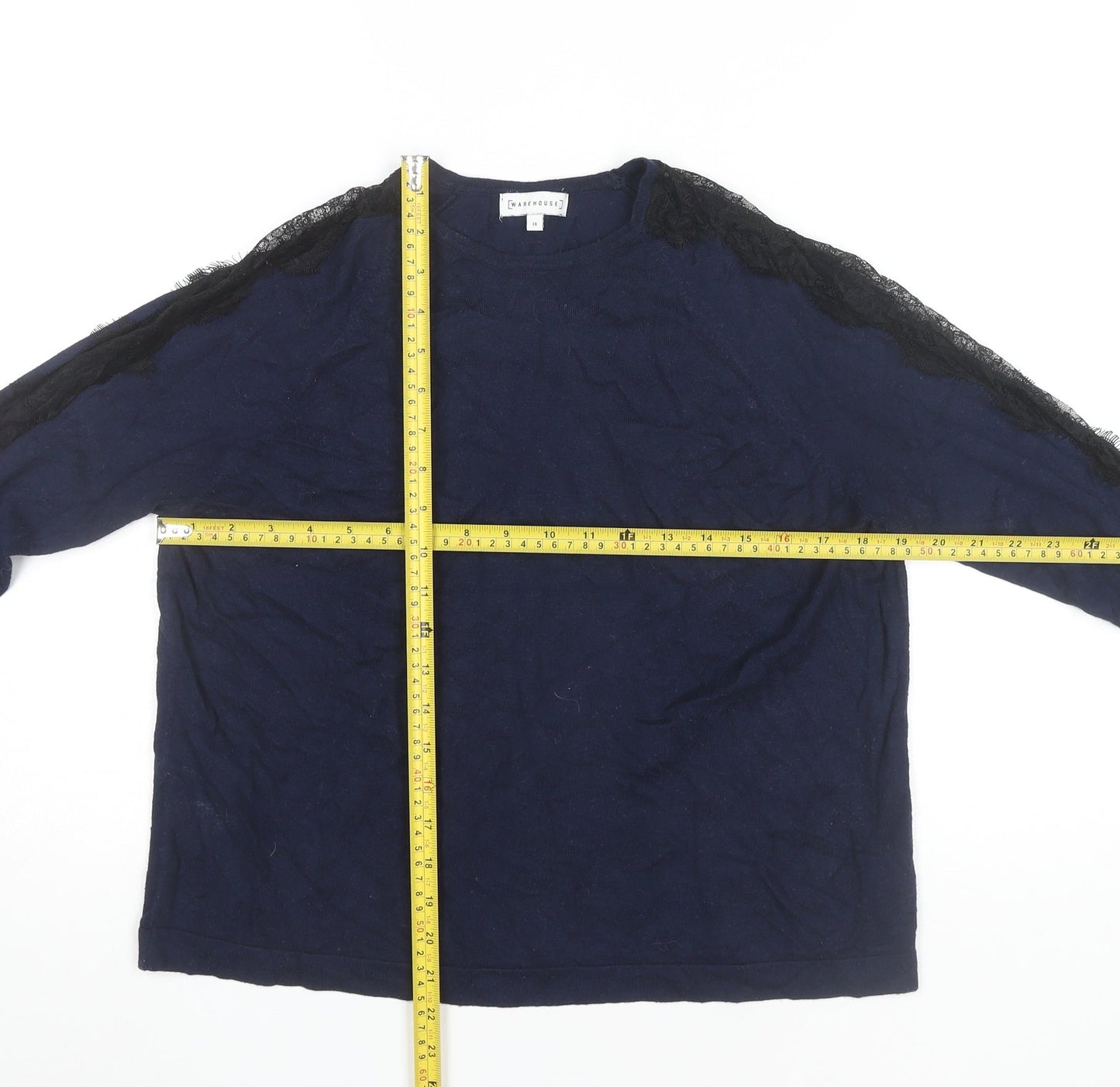 Womens UK Size 14 Warehouse Blue Pullover Jumper