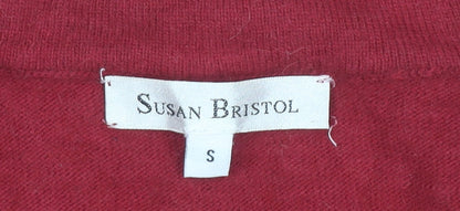 Susan Bristol Womens Red Boat Neck Angora Wool Blend Jumper Size S