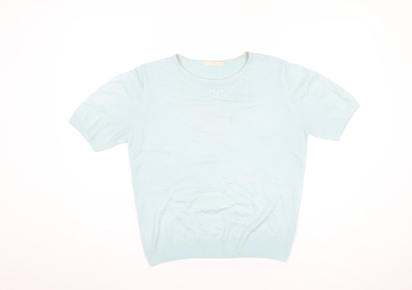 Womens UK Size 12 Marks and Spencer Blue Basic T-Shirt
