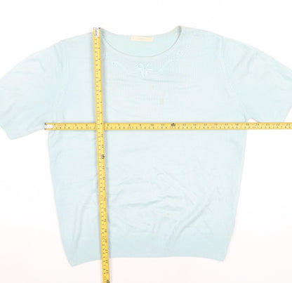 Womens UK Size 12 Marks and Spencer Blue Basic T-Shirt