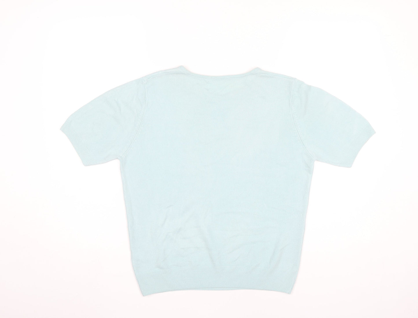 Womens UK Size 12 Marks and Spencer Blue Basic T-Shirt