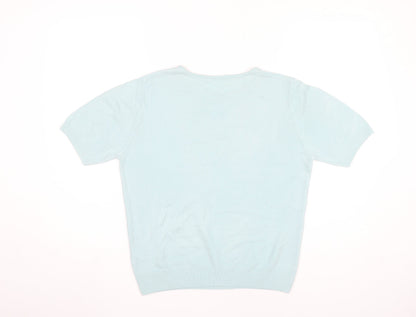 Womens UK Size 12 Marks and Spencer Blue Basic T-Shirt
