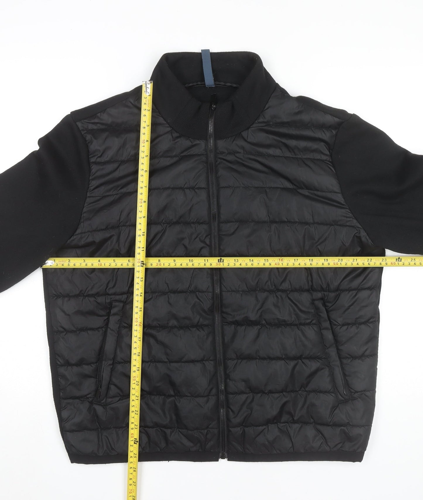 Zara Man Men's Black 2XL Quilted Puffer Jacket Full Zip