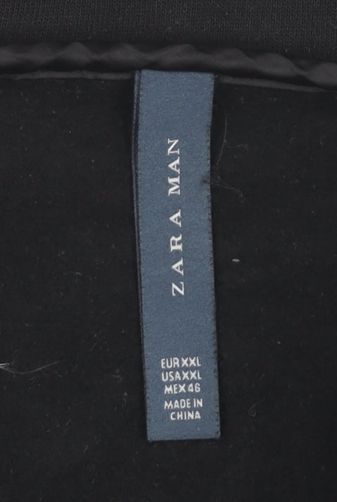 Zara Man Men's Black 2XL Quilted Puffer Jacket Full Zip