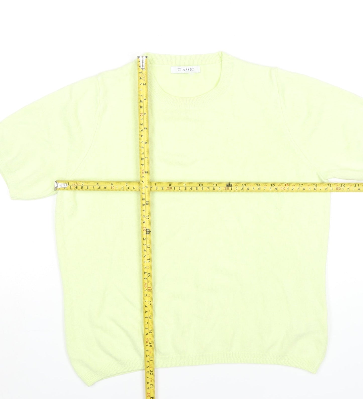 Womens UK Size 14 Marks and Spencer Green Basic T-Shirt