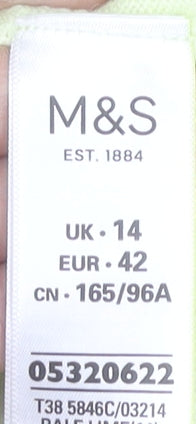 Womens UK Size 14 Marks and Spencer Green Basic T-Shirt